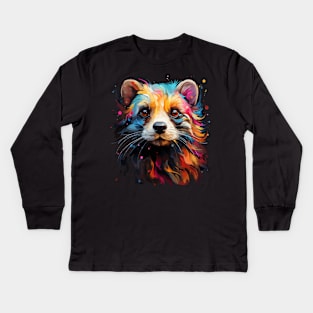 Ferret Rainbow Kids Long Sleeve T-Shirt